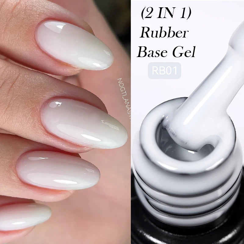 LILYCUTE Nude Crystal Rubber Base Gel Nail Polish Natural Color Semi Permanent UV Gel Soak Off Self Leveling Nail Gel Varnishes
