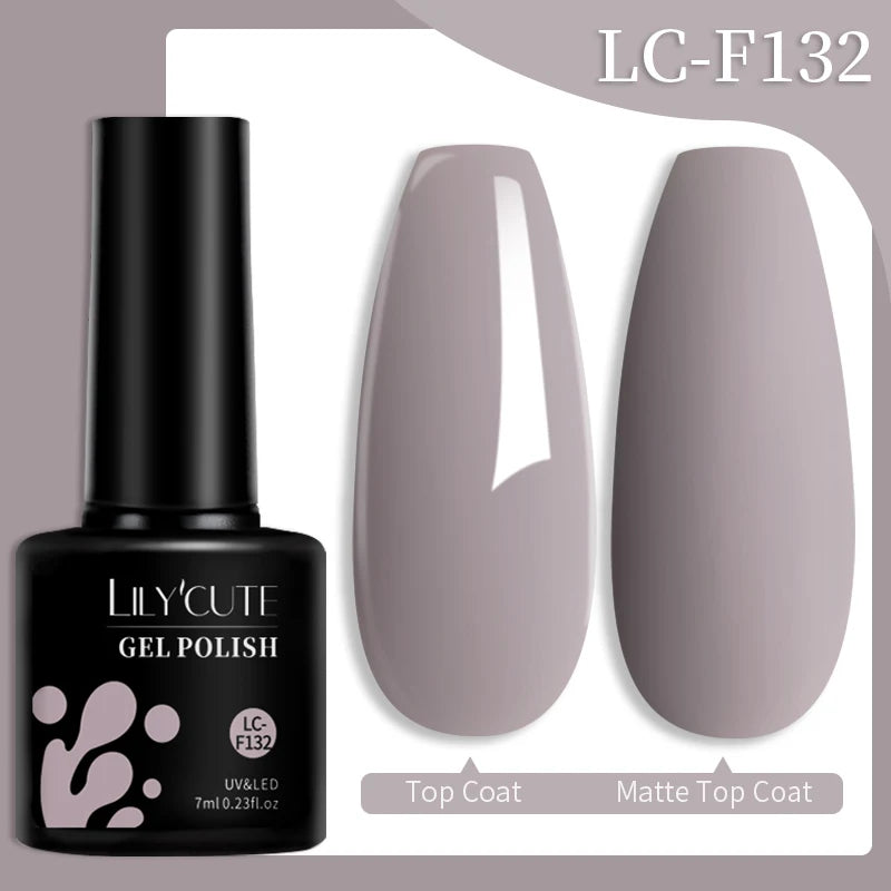 LILYCUTE 7ML Jelly Amber Gel Nail Polish Brown Crystal Translucent Dull Color Nail Art Gel Semi Permanent UV Gel Polish Varnish