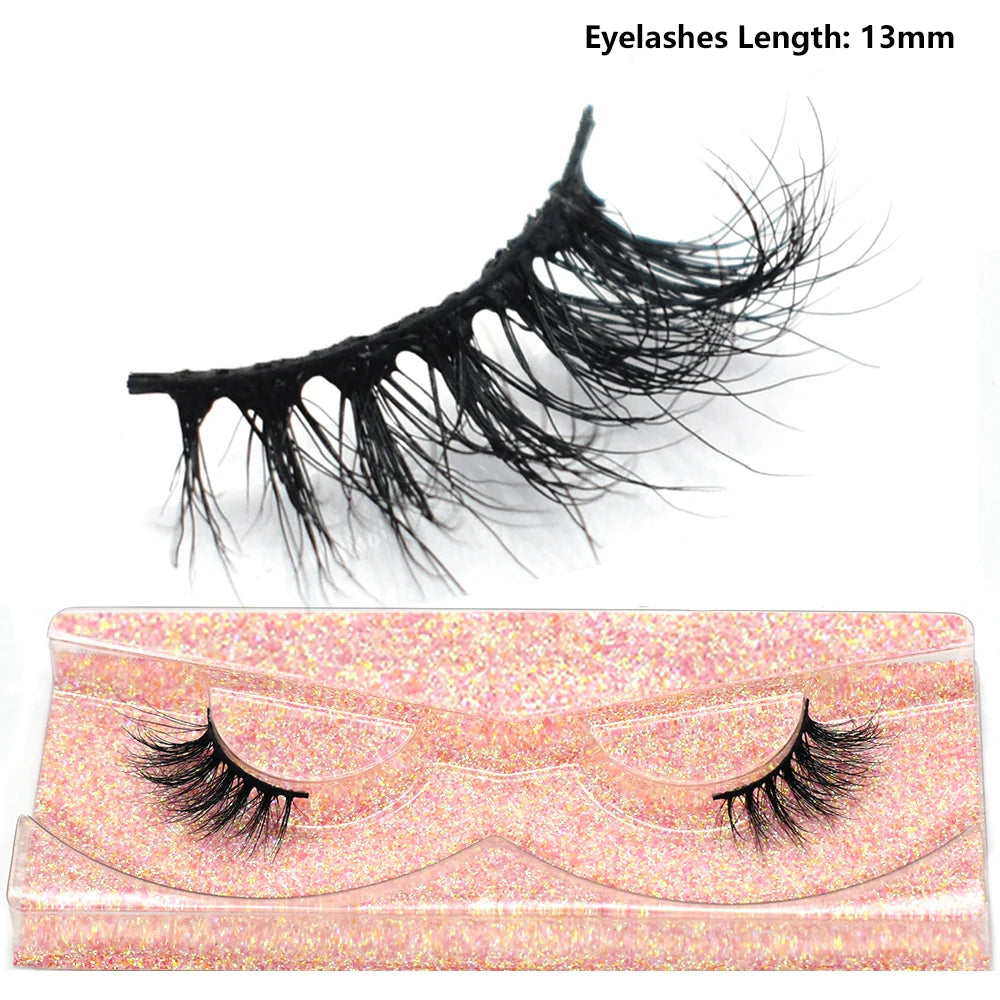 Half Lashes Short Mink Eyelashes Fluffy Soft False Eyelashes Wispy Cross Strip Eye Lashes Natural Mink Eyelash Extension Makeup