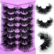 7 Pairs Fluffy Lashes 10-25mm 3D Mink Lashes Long Thick Natural False Eyelashes Wholesale Lashes Vendors Makeup Mink Eyelashes