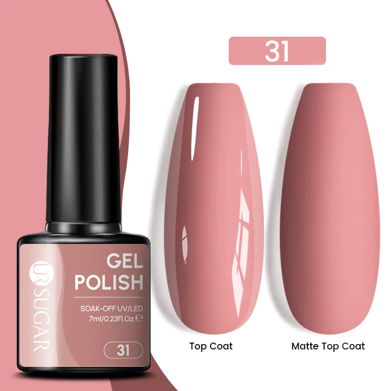 UR SUGAR 7ml Glitter UV Gel Nail Polish Glitter Sequins Soak Off UV Gel Varnish Colorful Nail Gel Polish DIY Nail Art Polish