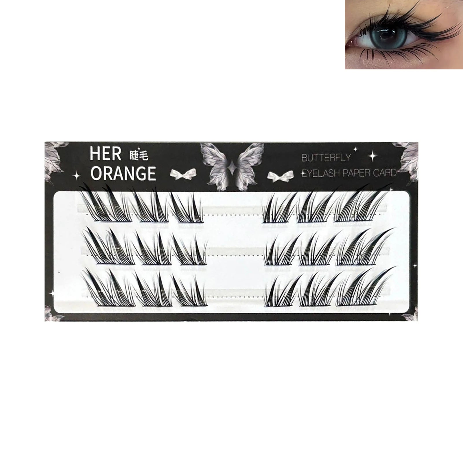 Thin Band Wispy Lash Clusters Cross Slant Flying Style False Eyelashes for Sweet Cool Girls Thick Curled Fake Lashes