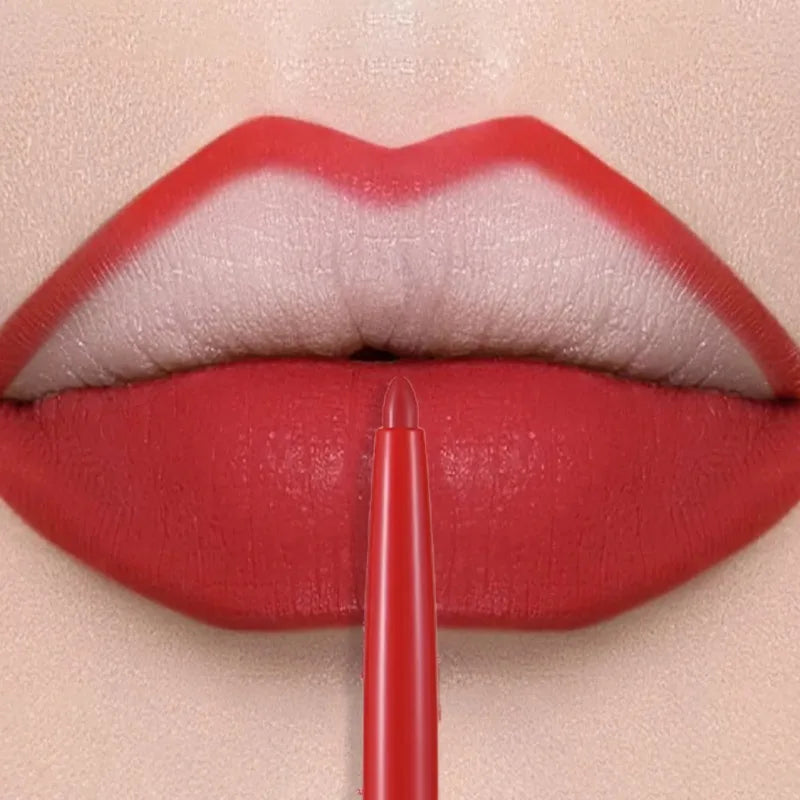 12 Colors Lip Liner Lipstick Pen Long-Lasting Waterproof Sweatproof Lip Contouring Pen Matte Velvet Non-fading Color Lips Makeup