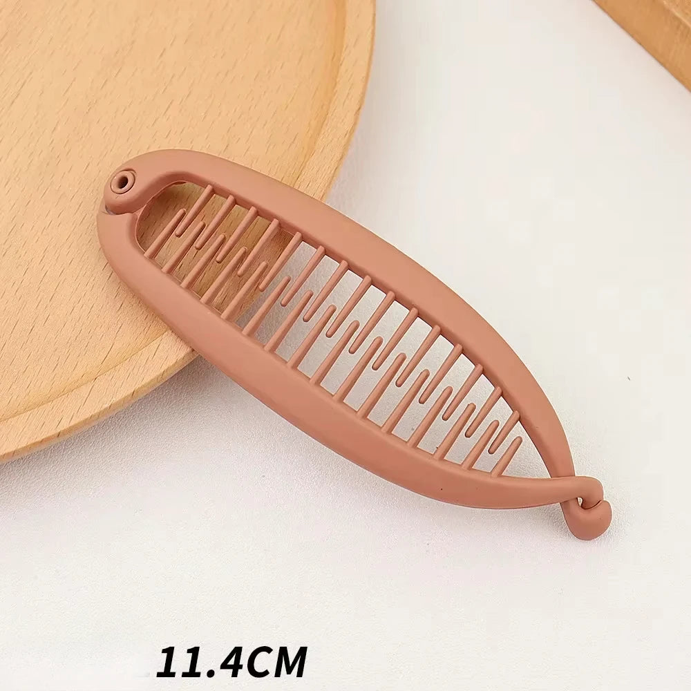 Matte Frosted Ponytail Banana Hair Clip Fish Shaped Hairpin Headband for Women Hair Accessories Twist Clamp Barrettes Headwear