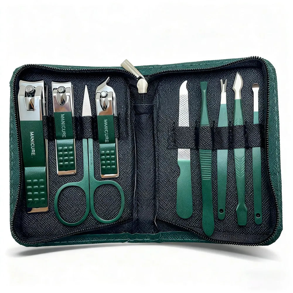 Professional 7/10/12/18 Piece Nail Care Kit Stainless Steel Manicure & Pedicure Set Nail Clipper Set with Travel Case
