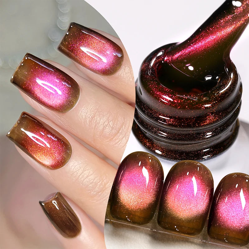 BORN PRETTY 10ml Wishing Apple Red Glass Bead Cat Magnetic Gel Ultra Shine Soak Off UV Gel Nail Art Varnish Nail Supplies