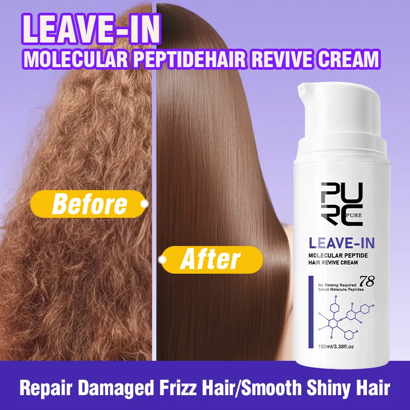 PURC Keratin Hair Treatment Leave-In Hair Mask Straightening Repair Damaged Frizz Smooth Shiny Hair Cream Hair Care Products