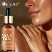 SUYARUN Self-Tanning Serum with Coconut, Jojoba Oil & Aloe – Evens Skin Tone, Gentle Hydration for All Skin Types & Genders.