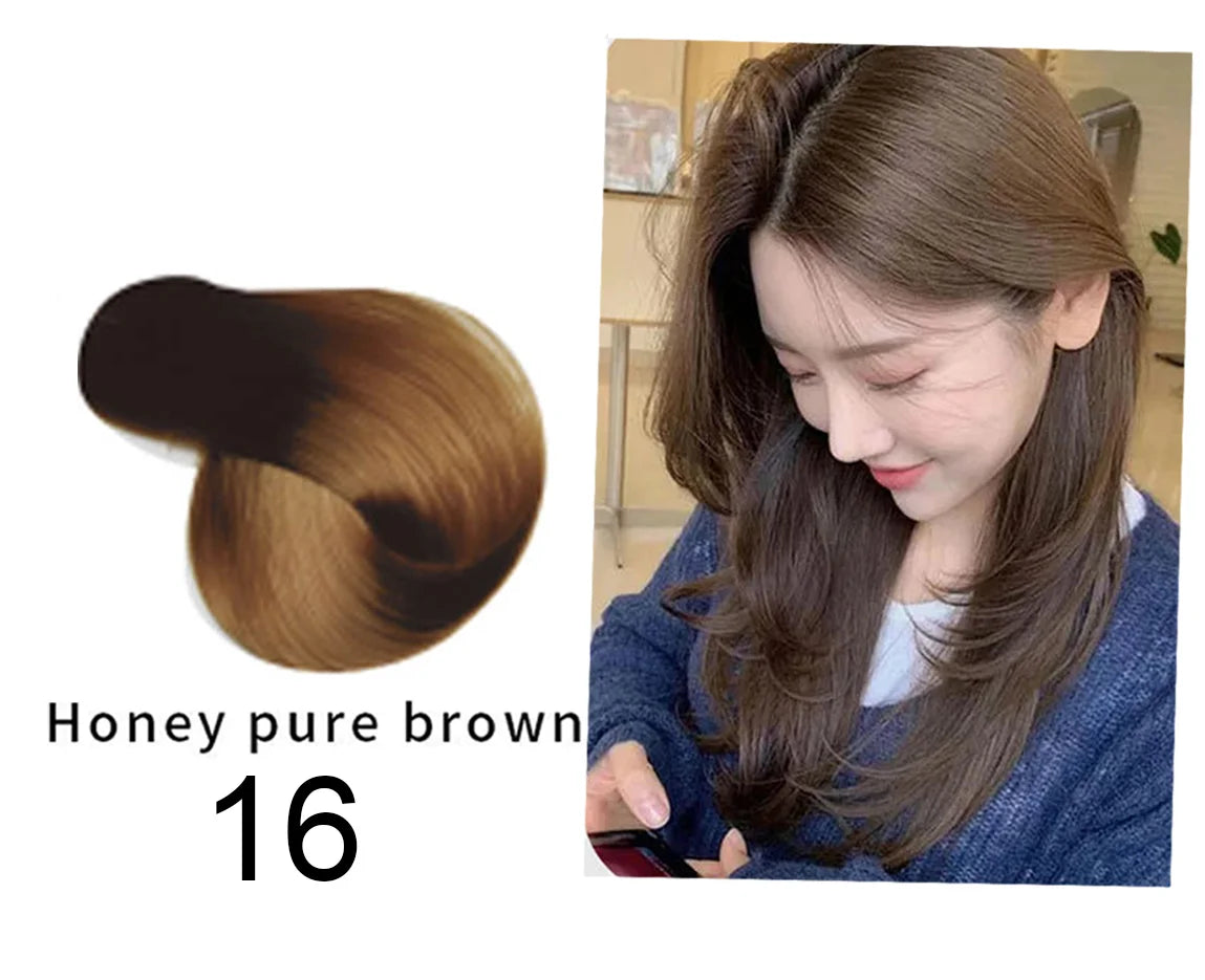 Mokeru 500ml Argan Oil Essence Natural Long Lasting Dark Brown Permanent Hair Dye Shampoo For Gray Hair Women Fast Color Dyeing