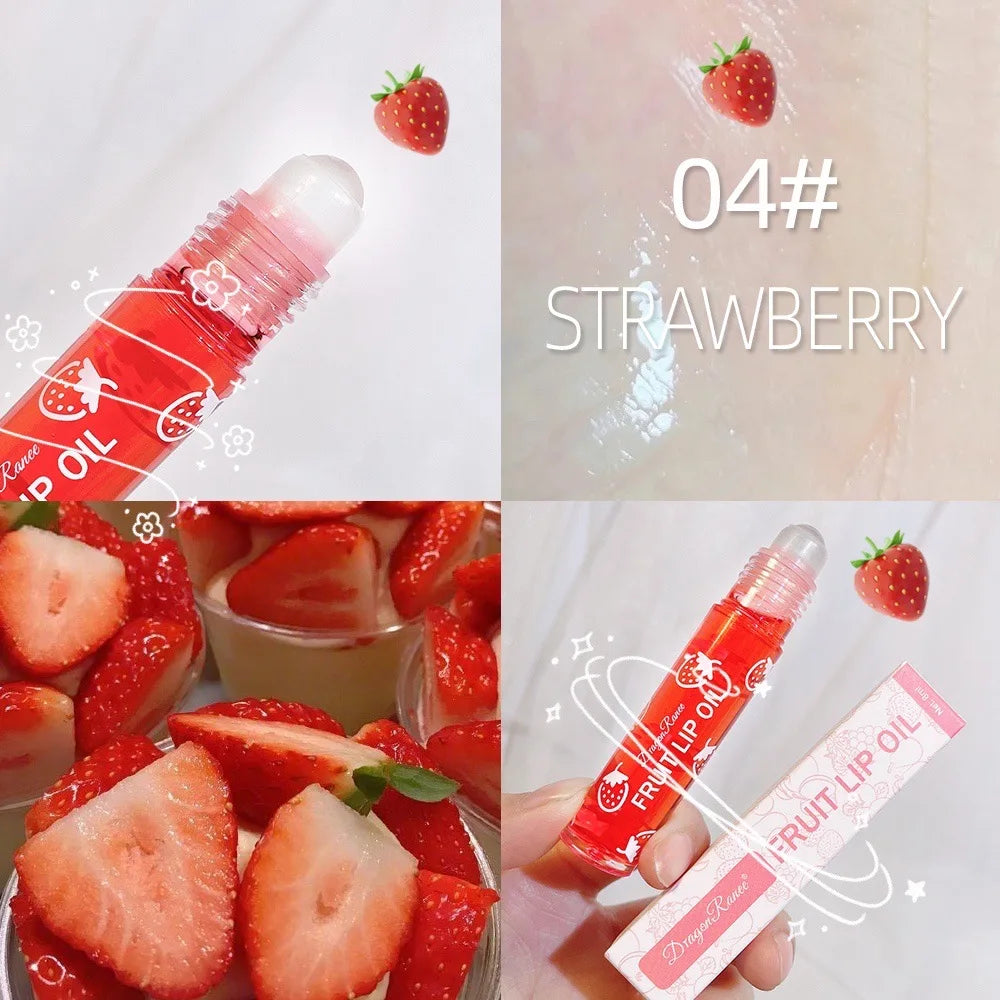 Fruit Lip Oil, Daily Base, Water-Glossy Mirror Finish, Enhances Complexion, Lip Gloss, Moisturizing, Long-Lasting, Waterproof, Versatile Lip Oil