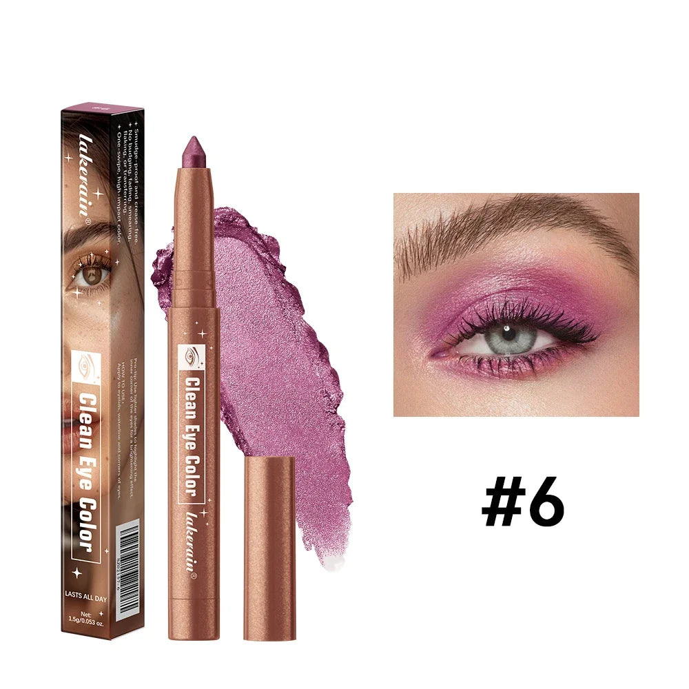 12 Colors Waterproof Eyeshadow Sticks Long Lasting High Pigmented Shimmer Glitter And Matte Eyeshadow Pencil Makeup