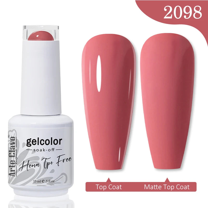 Arte Clavo 15ML Red Brown Color Gel Nail Polish Autumn Winter Nail Art Gel Nail Supplies Semi Permanent Soak Off UV Gel Varnish