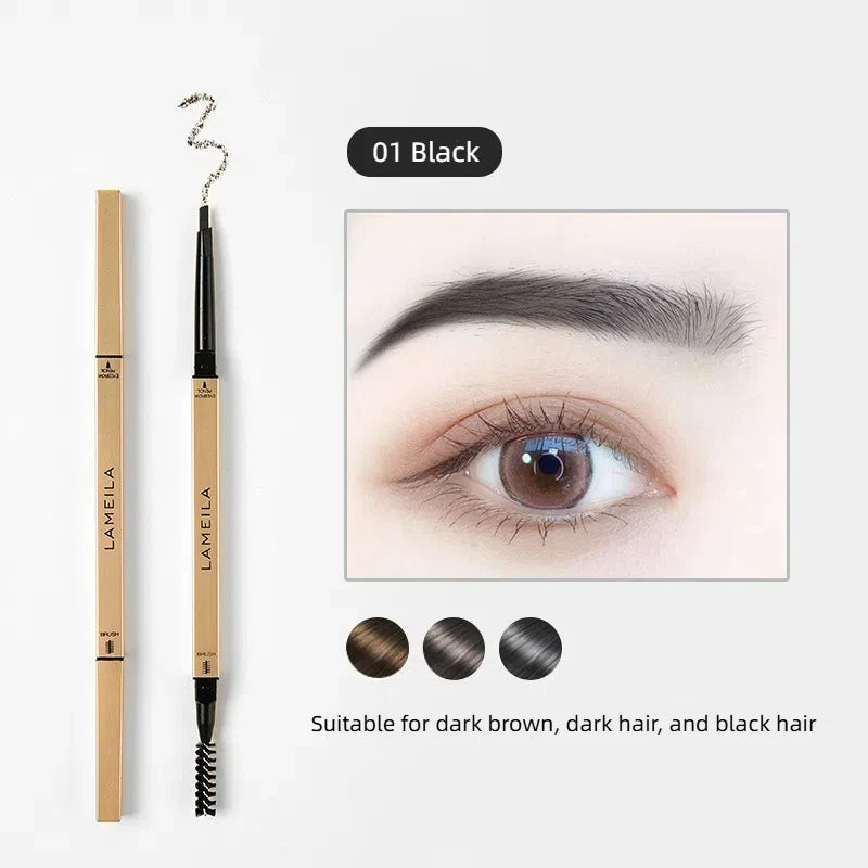 5 Colors With Brush Double Head Eyebrow Pencil Waterproof Smooth Eyebrow Stick Sweatproof Eyebrow Gel Tattoo Pencil Cosmetics