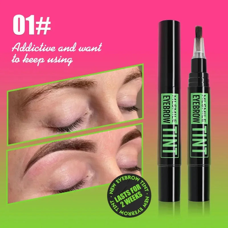Liquid Eyebrow Dye Tint Brush Pencil Rotating Long Lasting Coloring Lasts 2 Weeks Waterproof Makeup Eye Brow Tattoo Stencil Kits