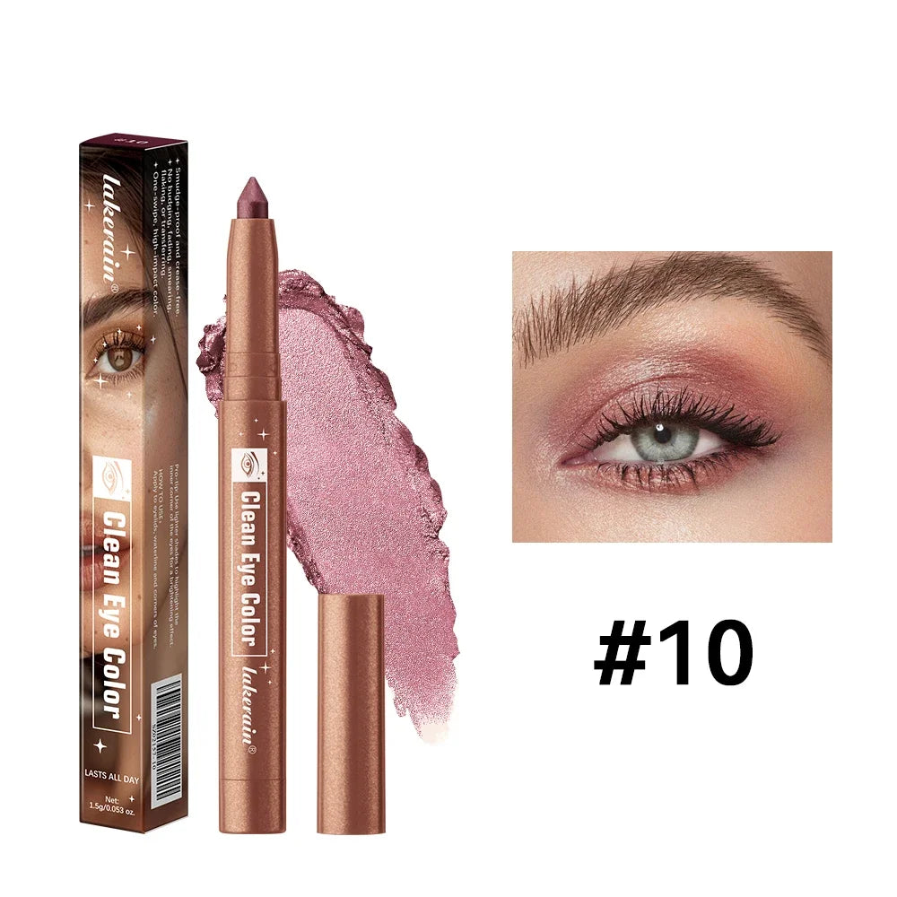 12 Colors Waterproof Eyeshadow Sticks Long Lasting High Pigmented Shimmer Glitter And Matte Eyeshadow Pencil Makeup