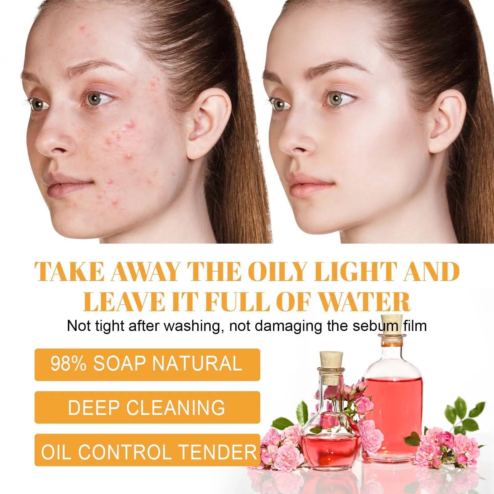 HOYGI Turmeric Cleanser Foam Deep Cleansing Blackheads Removal Moisturizing Shrink Pores Oil Control Skin Purifying Care 100ml
