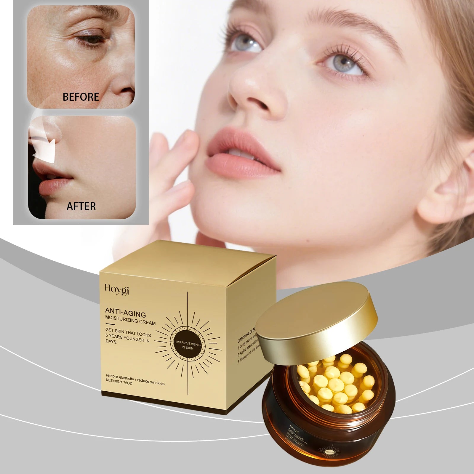 Retinol Lifting Firming Facial Cream Moisturizing Wrinkle Remover Smoothing Collagen Hyaluronic Acid Creams Skincare Products