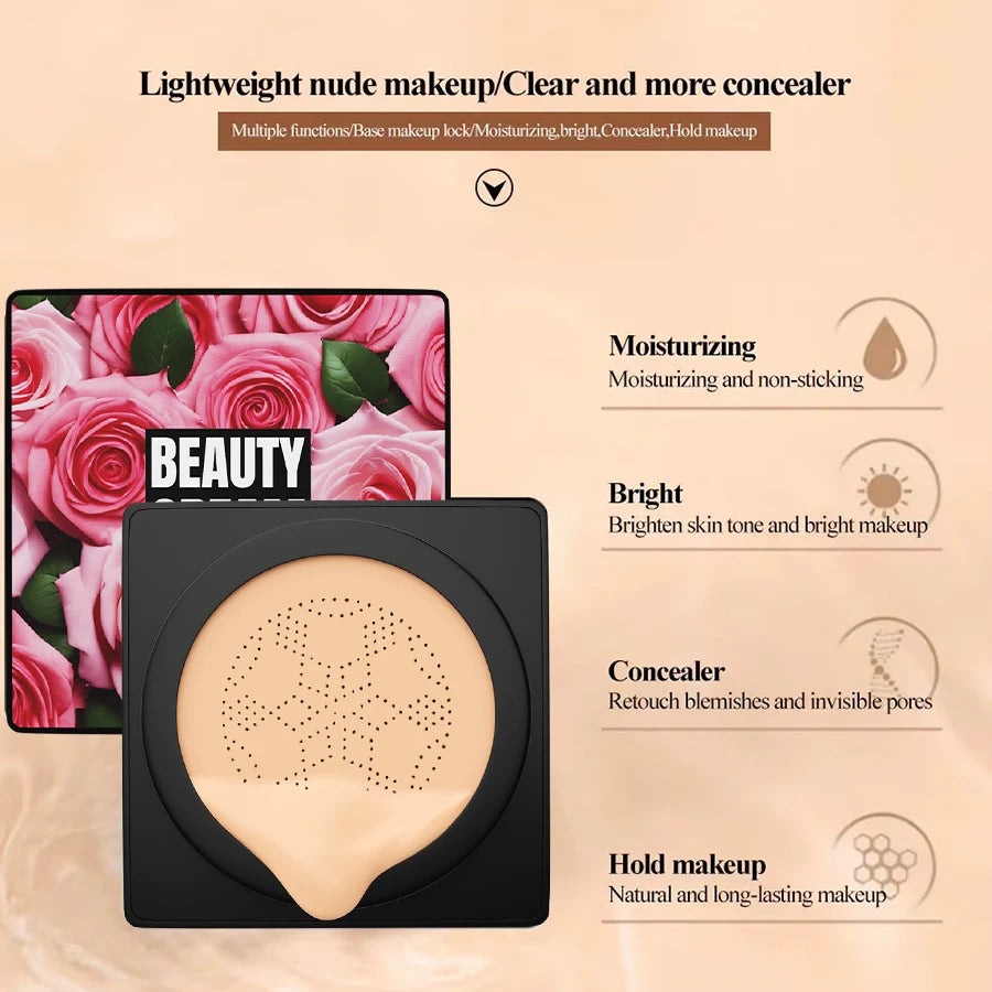 5 Colors Magic Foundation Mushroom Head Air Cushion 1PC CC Cream Concealer Moisturizing Waterproof Foundation Base Makeup Gifts