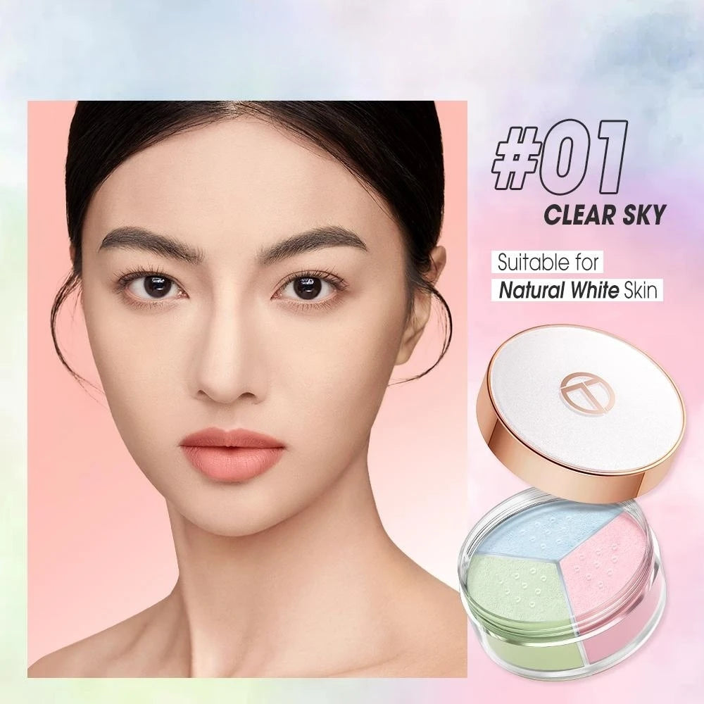 O.TWO.O 3 Color Loose Powder Hides Oil Pores Face Powder Blend Naturally Setting Powder Fix Lock Makeup Matte Finishing Powder