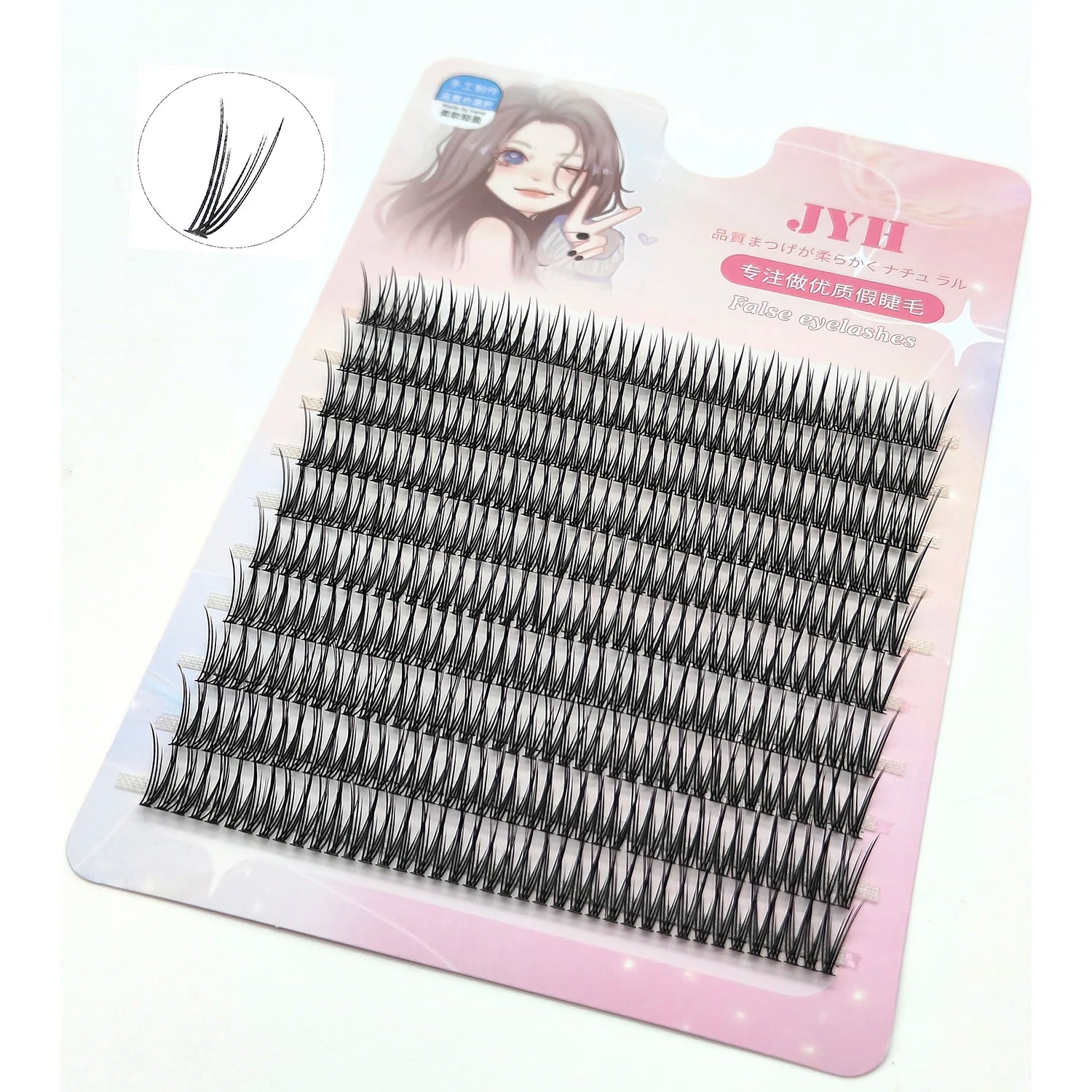 400PCS Natural Fan Eyelashes High Quality Fish Tail Silk False EyeLash C Curl Dovetail Fly Eyelash Extension Diy Lashes Makeup