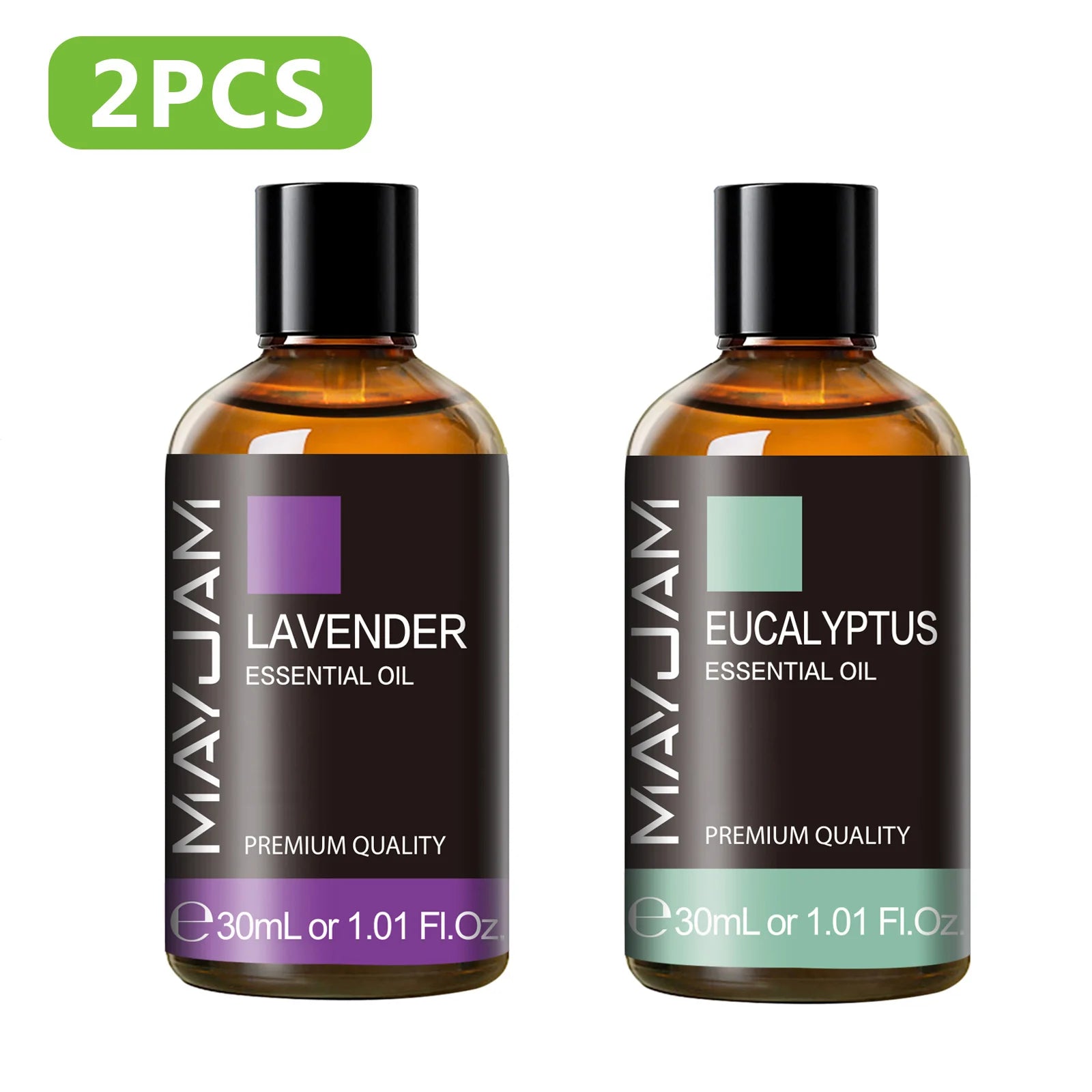 MAYJAM 2 Bottles Essential Oils 30ml Lavender Bergamot Vanilla Peppermint Scents for Diffuser Aromatherapy Candles Soap Making