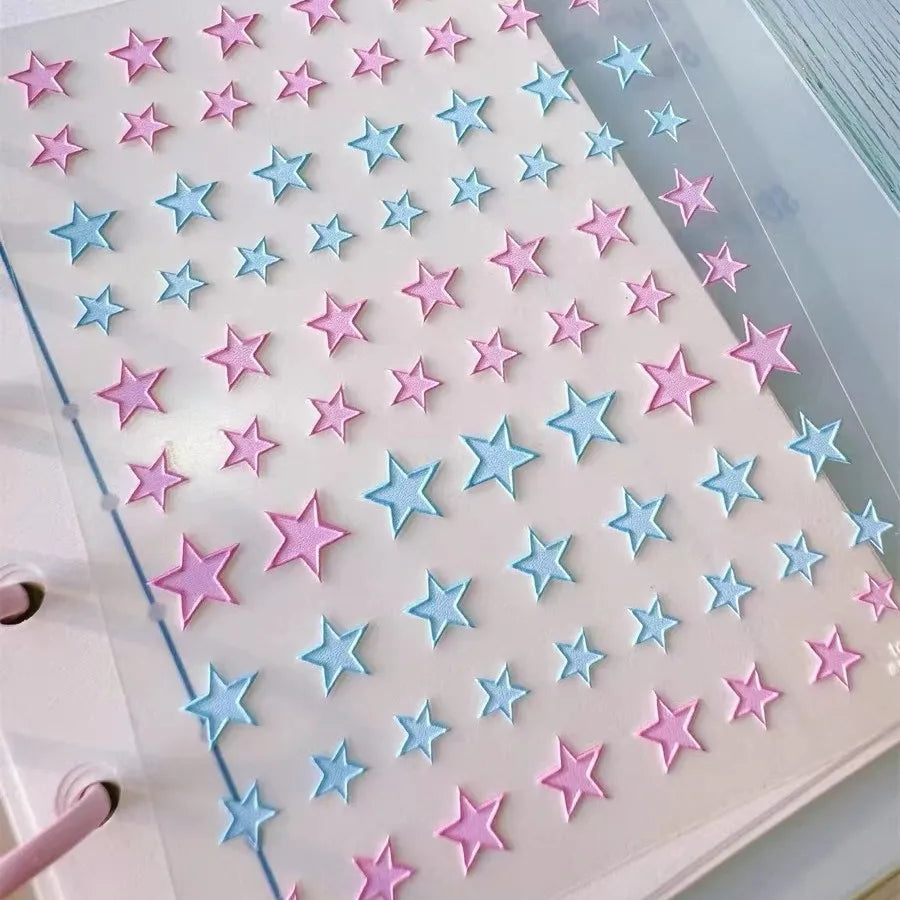 5D Kawaii Ink Wash Fairy Fox Dragon Loong Nail Art Stickers Cartoon Star Animals Backglue Nail Decoration Decals Accessories