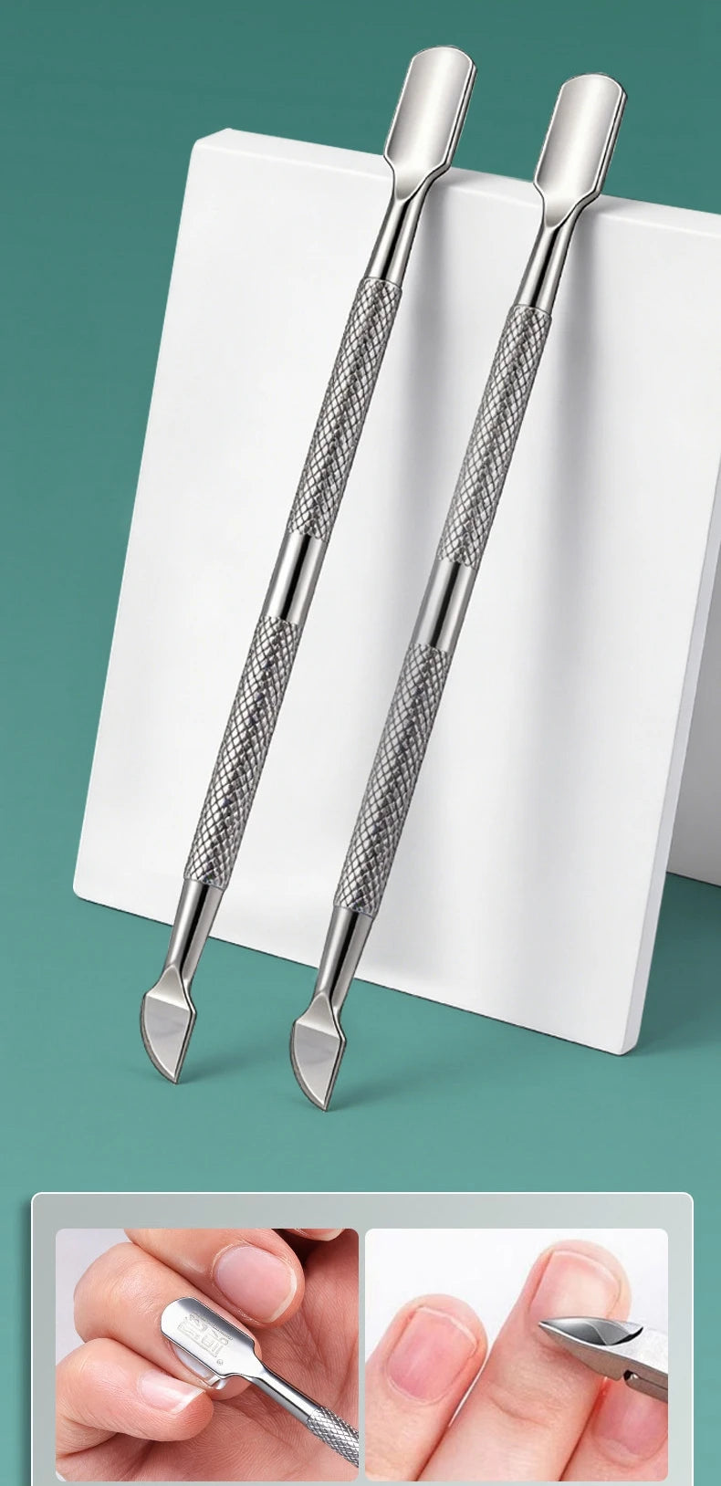 Nail Professional Stainless Steel Nail Cutter Scissor Nippers Muti Function Cuticle Pusher Remover Nail Care Manicure Tools