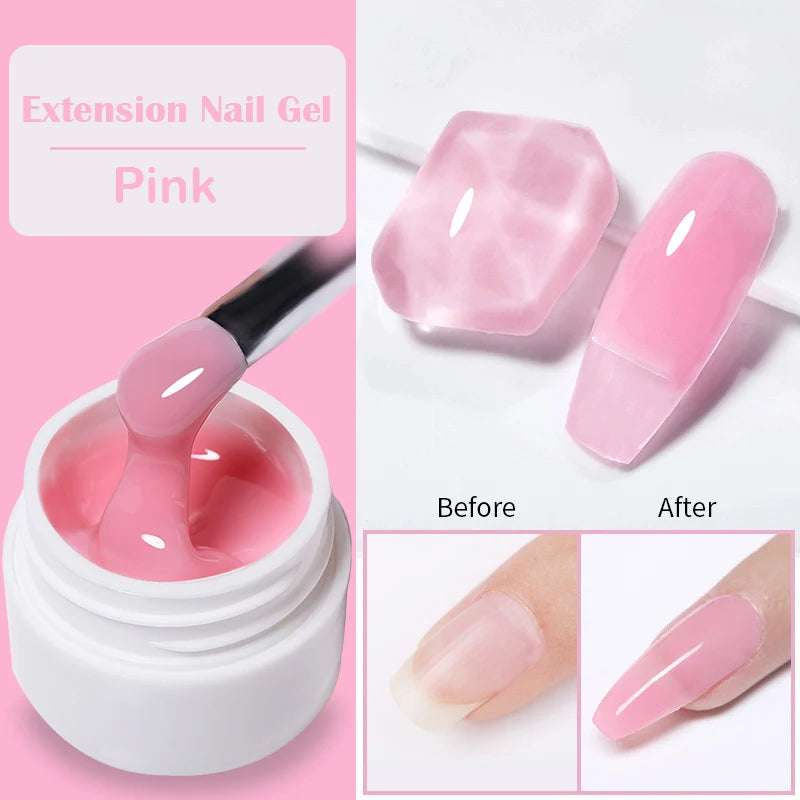 LILYCUTE 7ML Jelly Nude Pink Quick Extension Gel Nail Polish Transparent  Finger Prolong Long Lasting Construction Gel Varnish