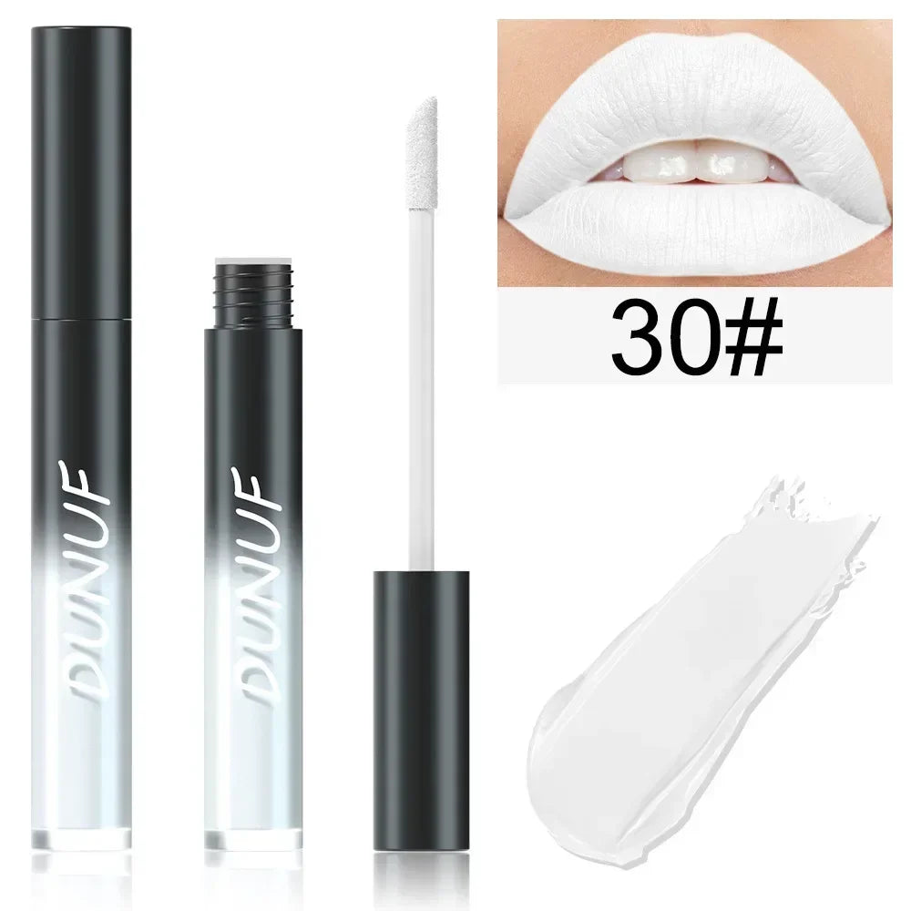 32 Color Lipstick Matte Lasting Lip Gloss Moisturizing Non-stick Cup Halloween Party Purple Blue Black Highly Pigments Lip Glaze