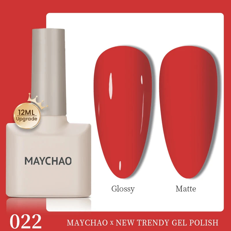 MAYCHAO 12ml Gel Nail Polish Set Professional Salon Nail Art Gels Varnish UV LED Semi Permanent Nail Lacquer Nail Supplies