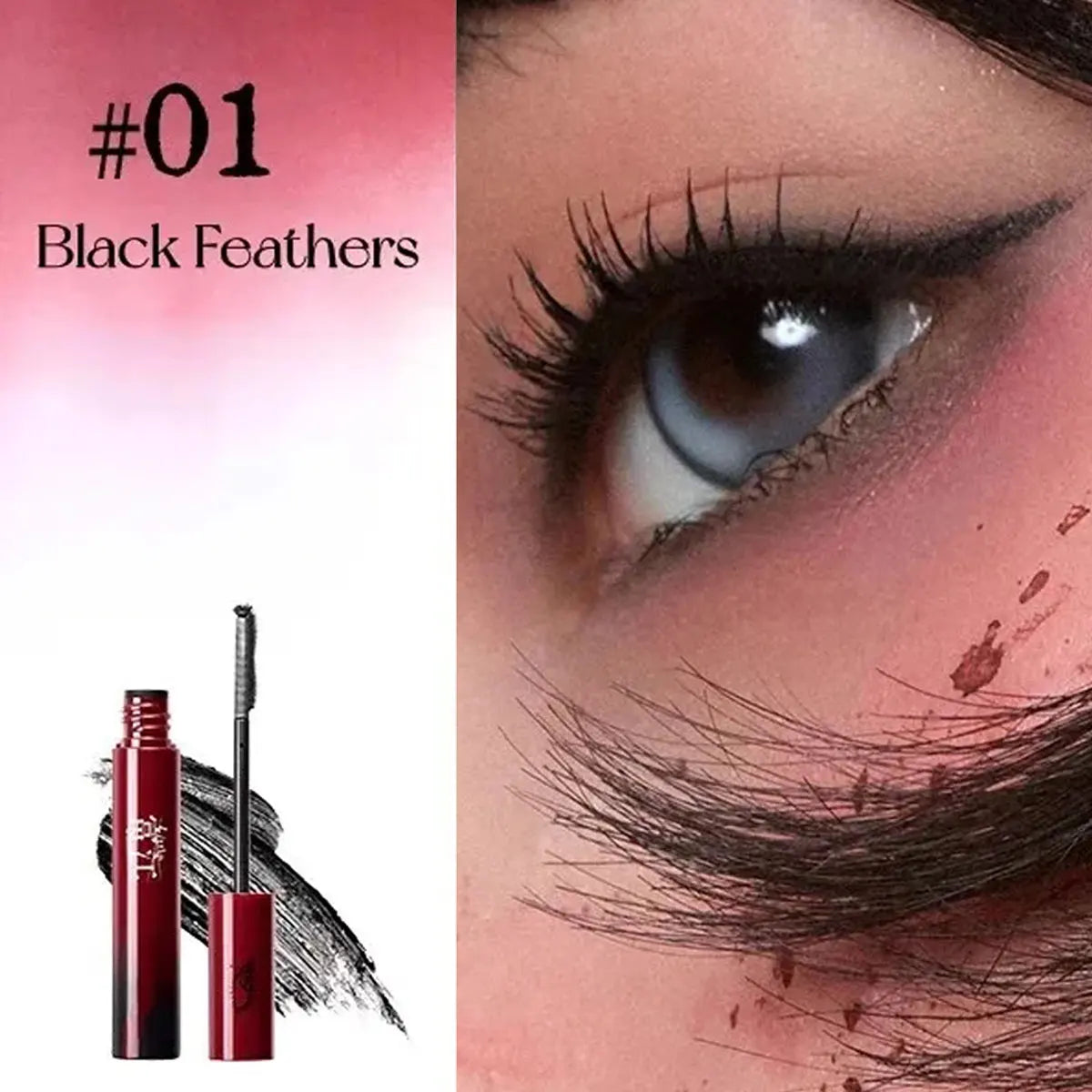 Little ONDINE BLACK WING MASCARA,Rich & Volumizing,Smooth Application,Fast-Drying Film,Separated & Defined,Long-Lasting Curl