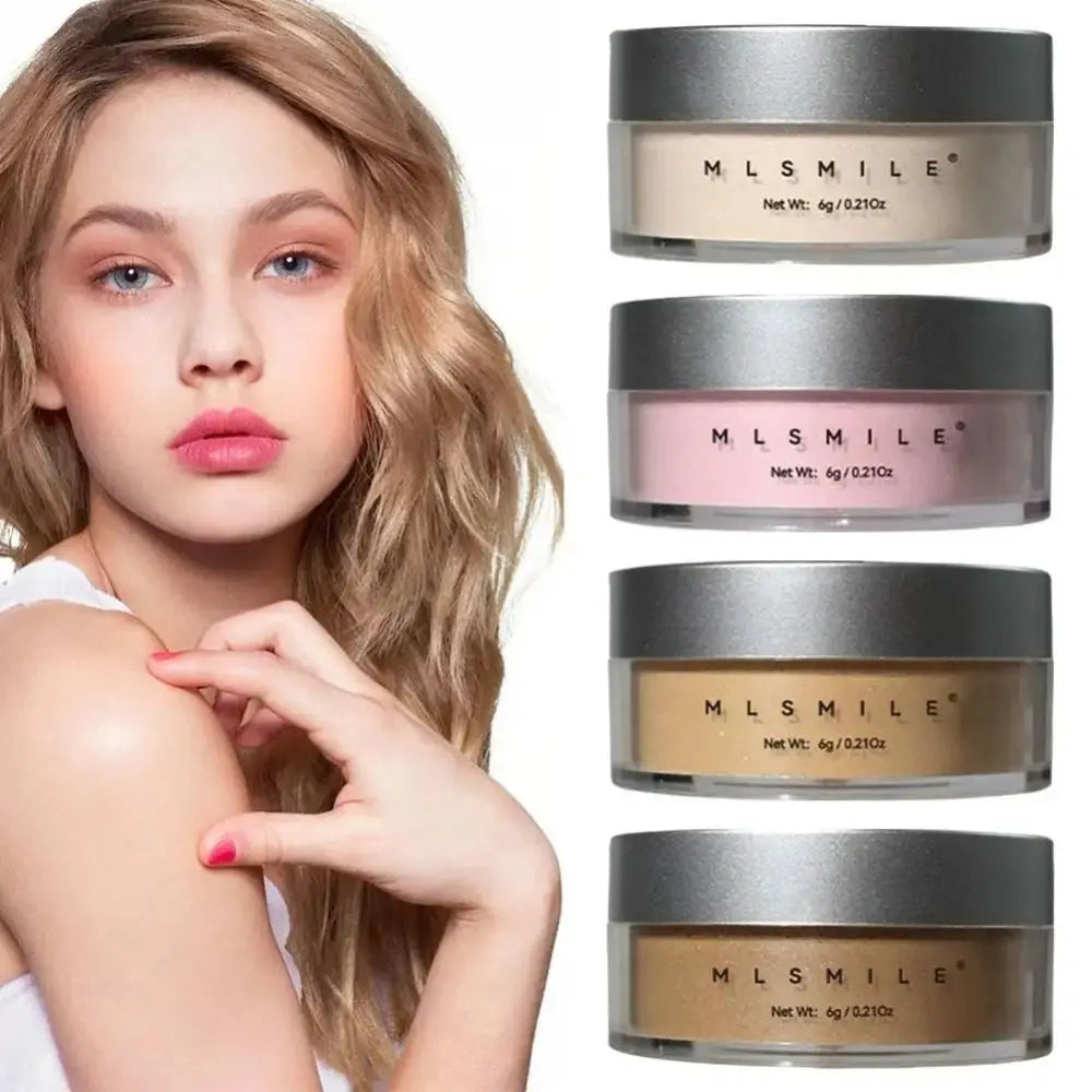 Long Lasting Glitter Setting Powder Oil Control Pearlescent Face Powder Hide Pore Natural Finish Matte Powder Concealer Setting