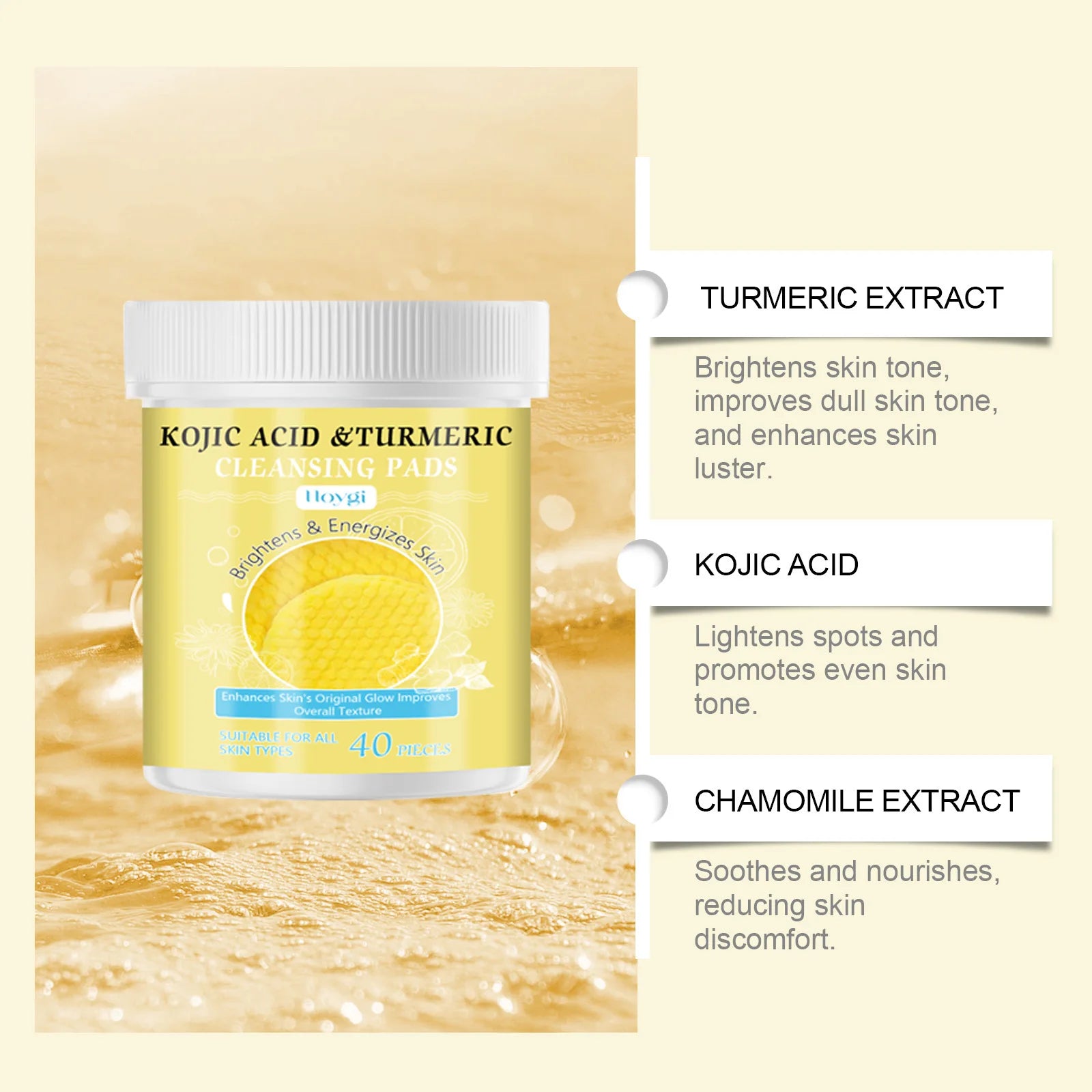 Turmeric Cleanser Oil Control Dark Spot Removal Anti Acne Deep Cleansing Shrink Pore Brightening Moisturizing Vitamin C Cream