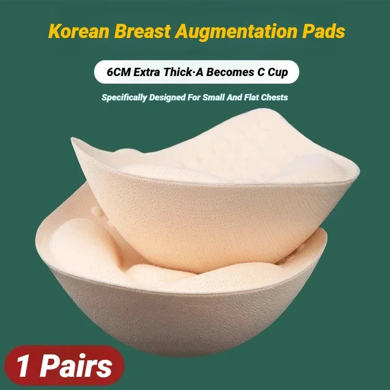 CHUANGERM Thick Invisible Bra Pads Inserts Women Underwear Breast Lift Breathable Sponge Padded Pad Lining Swimsuit Insert