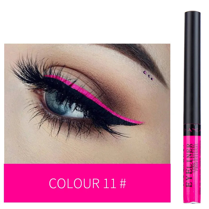 Neon UV Glow Eyeliner Pen Waterproof Matte Liquid Color Eye Liner Pencil Vibrant Yellow Red Purple Makeup Cosmetic