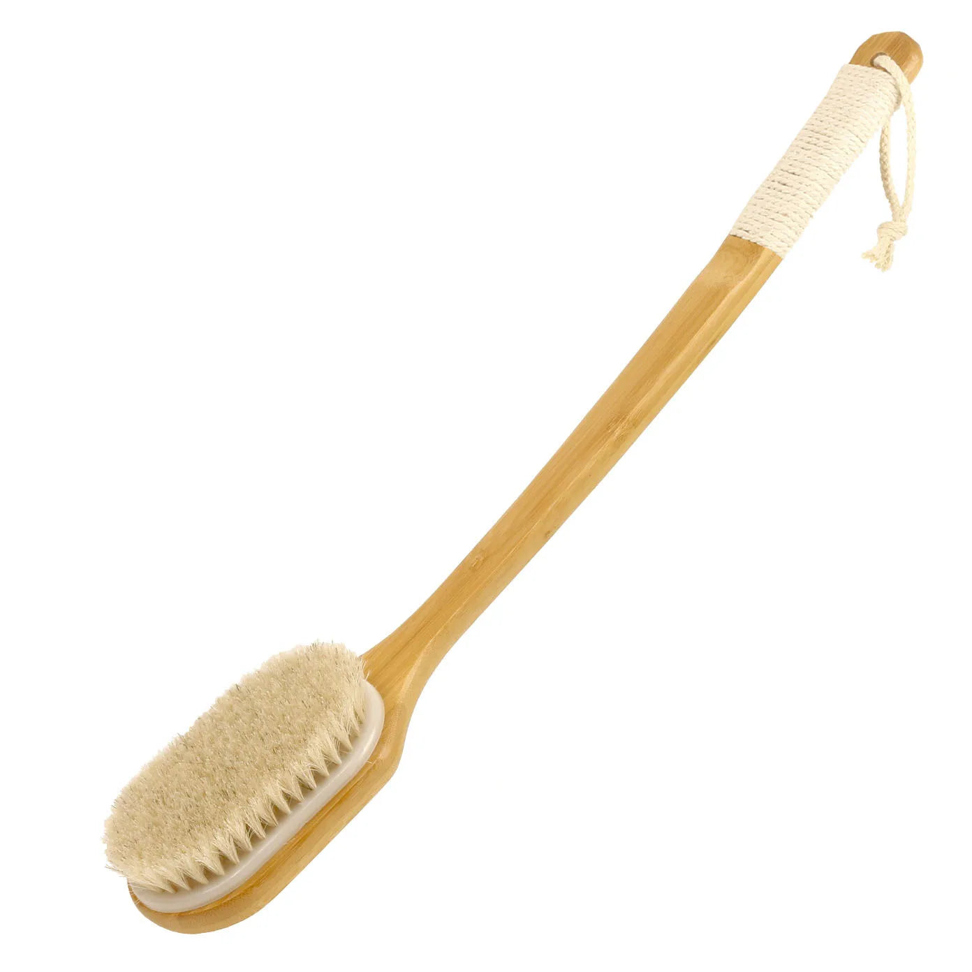 Shower Brush with Soft and Stiff Bristles, Long Handle Back Scrubber Body Exfoliator for Wet or Dry Brushing