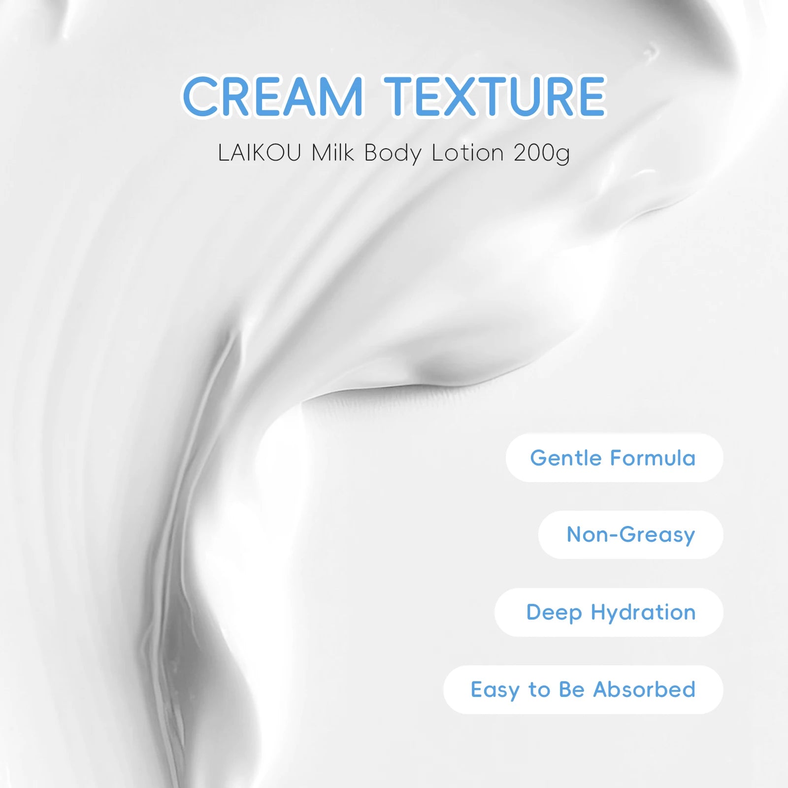 LAIKOU Milk Body Lotion 200g Deep Hydrating Smoothing Nourishing Shea Butter Daily Body Moisturizer