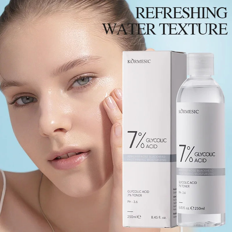250ml 7% Glycolic Acid Face Toner Shirnk Pores Hydrating Moisturizing Pore Tightening Firming Balance Oil Control for Skin