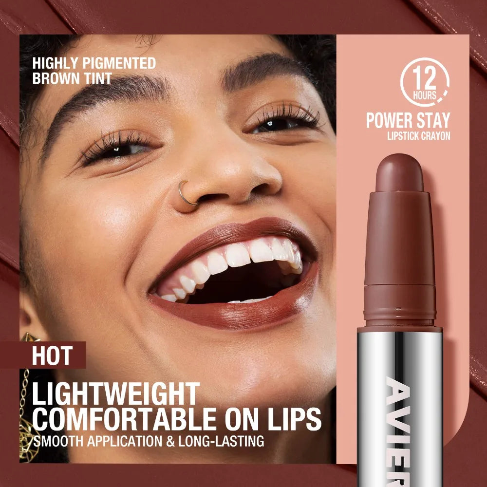 Smooth Matte Lipstick - Long-Lasting, Moisturizing, and Easy to Apply Lip Glaze with Rotating Pen Design - Waterproof Lip Makeup