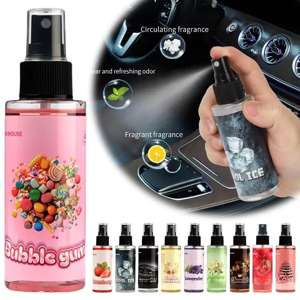 Car Air Freshener Spray Car Fragrance Long Lasting Light Strawberry/cherry/cake Scent Fresh Perfume Car Interior Deodorant Spray