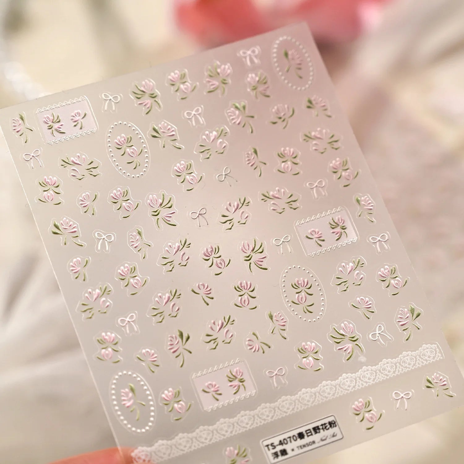 5D Pink Blue Bear Dessert Cake Pudding Candy Cane Heart English Slogan Nail Art Stickers Cute Baby Bear Party Embossed Decals