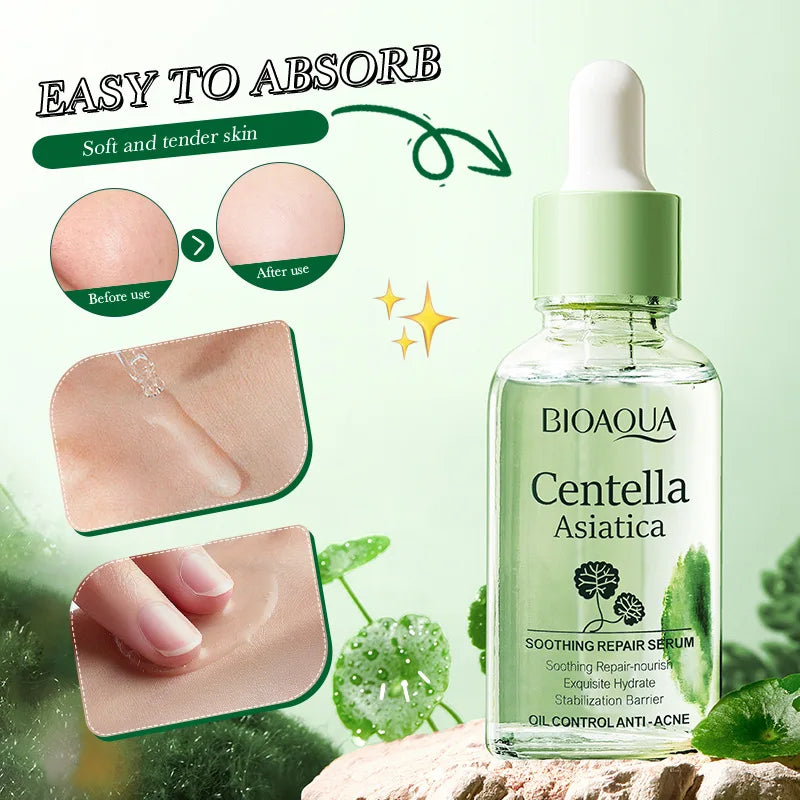BIOAQUA Centella Hyaluronic Acid Serum for Face Whitening Moisturizing Anti-Wrinkle Anti-Aging Face Essence Facial Skin Care