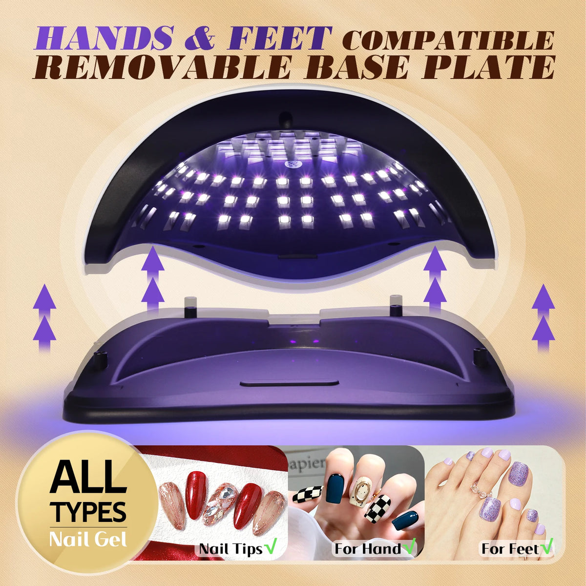 DianaBeauty 380W LED UV Lamp Dryer for Nails Gel Polish Drying Lamp with 4 Timer Setting Auto Sensor Professional Nail Light
