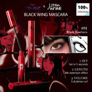 Little ONDINE BLACK WING MASCARA,Rich & Volumizing,Smooth Application,Fast-Drying Film,Separated & Defined,Long-Lasting Curl