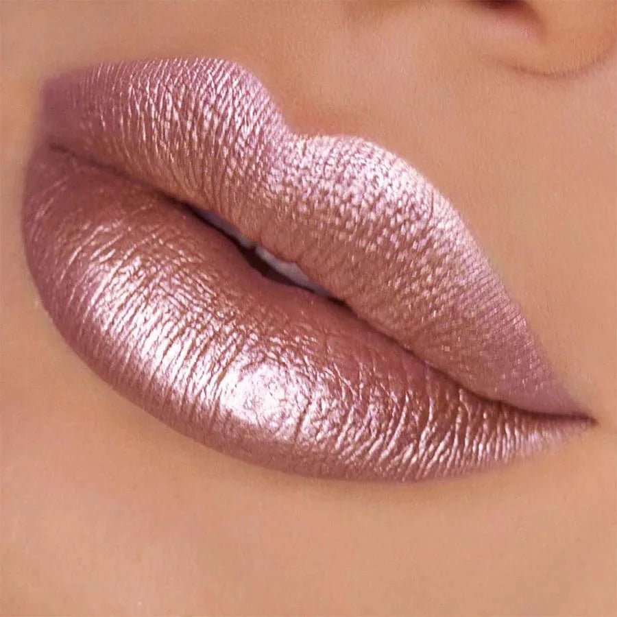 1PC Metallic Lipstick Longlasting Glitter Lip Glaze Waterproof Moisturize Red Luminous Liptint Shimmer Shiny Lipgloss Makeup