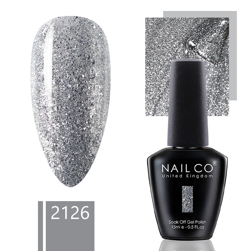 NAILCO 15ml Dark Gel Nail Polish Semi-permanent Varnish Hybrid UV Nails Art Glitter Colors Gel Polish Manicure Enamels For Nails