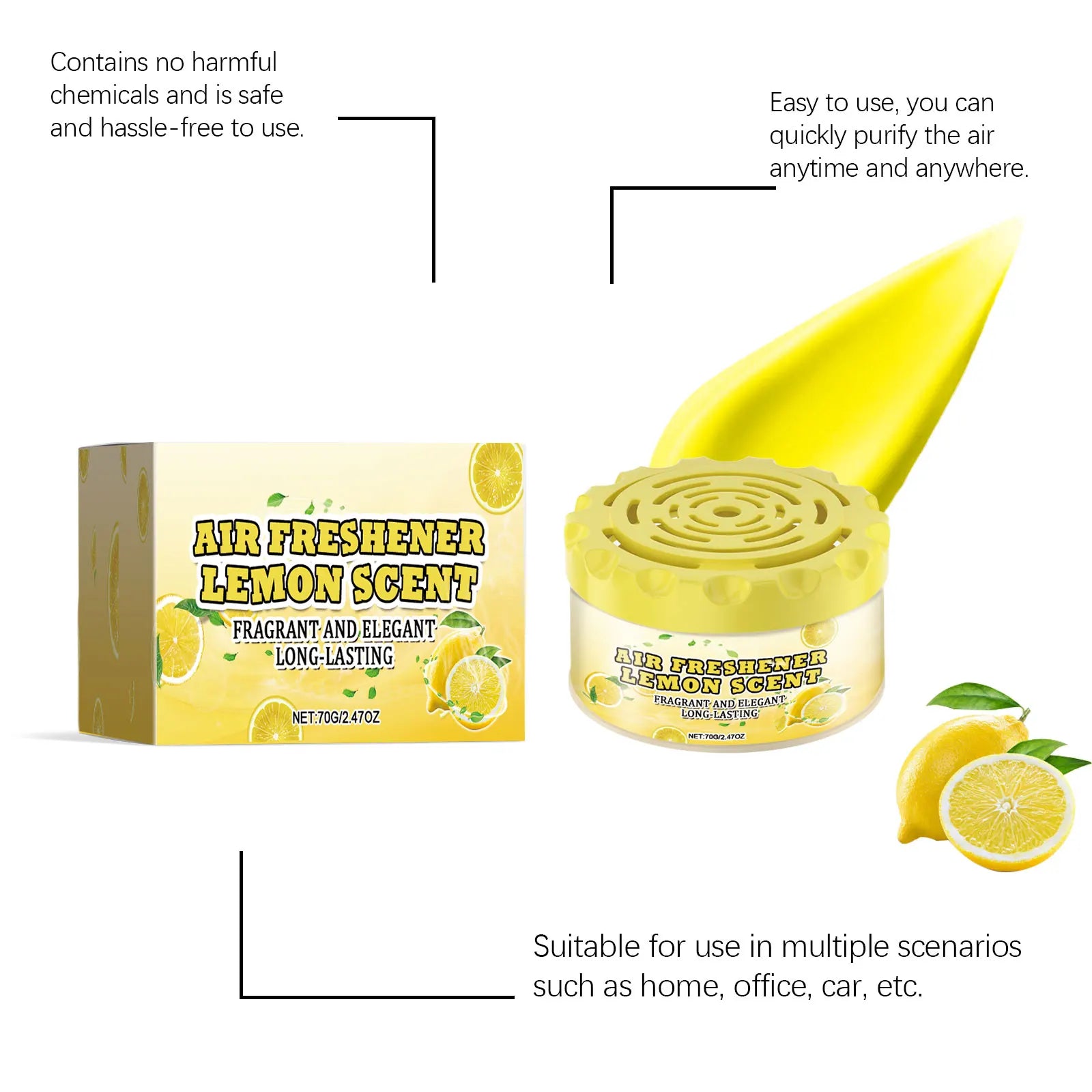 70g Home Room Air Freshener Deodorant Fragrance for Bedroom Wardrobe Auto Aromatherapy Gel Liquid for Bathroom Deodorization