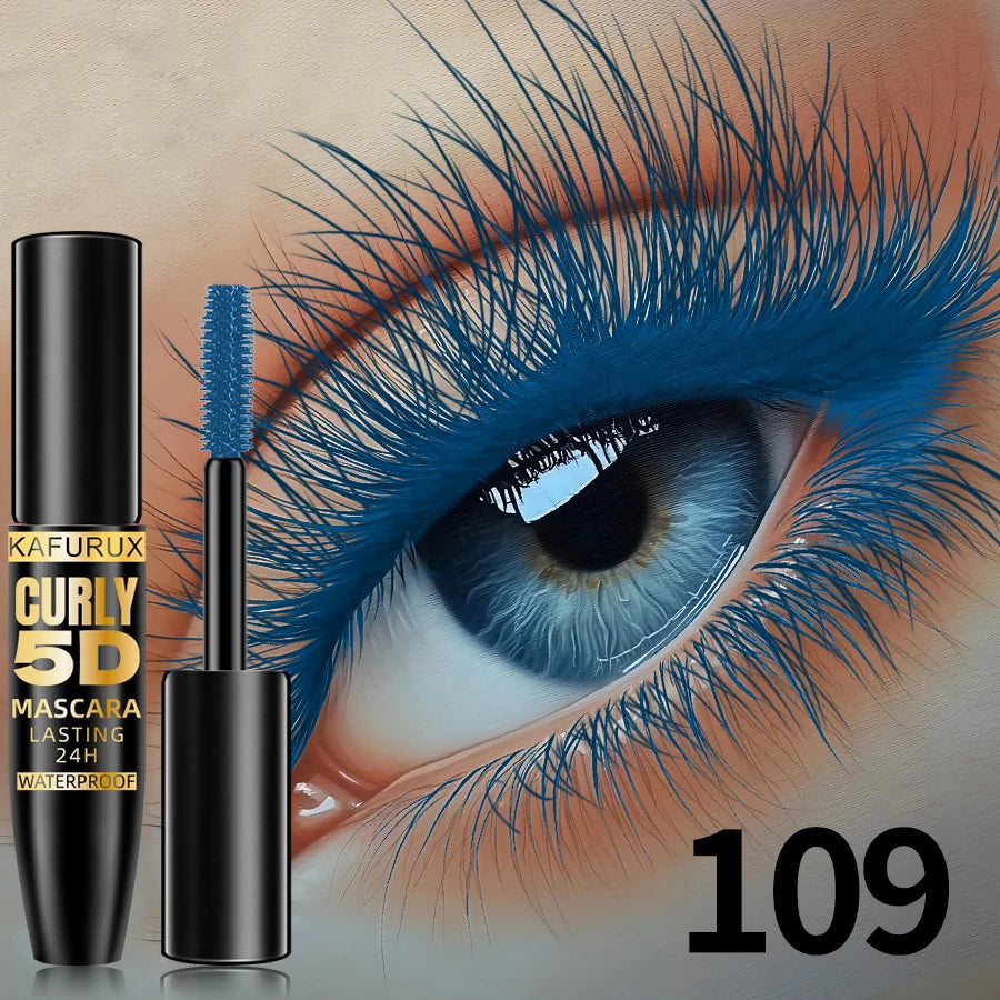 9 Colors 5D Silk Mascara with Big Eye Waterproof Lengthened Sweat-proof Long Lasting Purple Green Black Mascara Korean Makeup