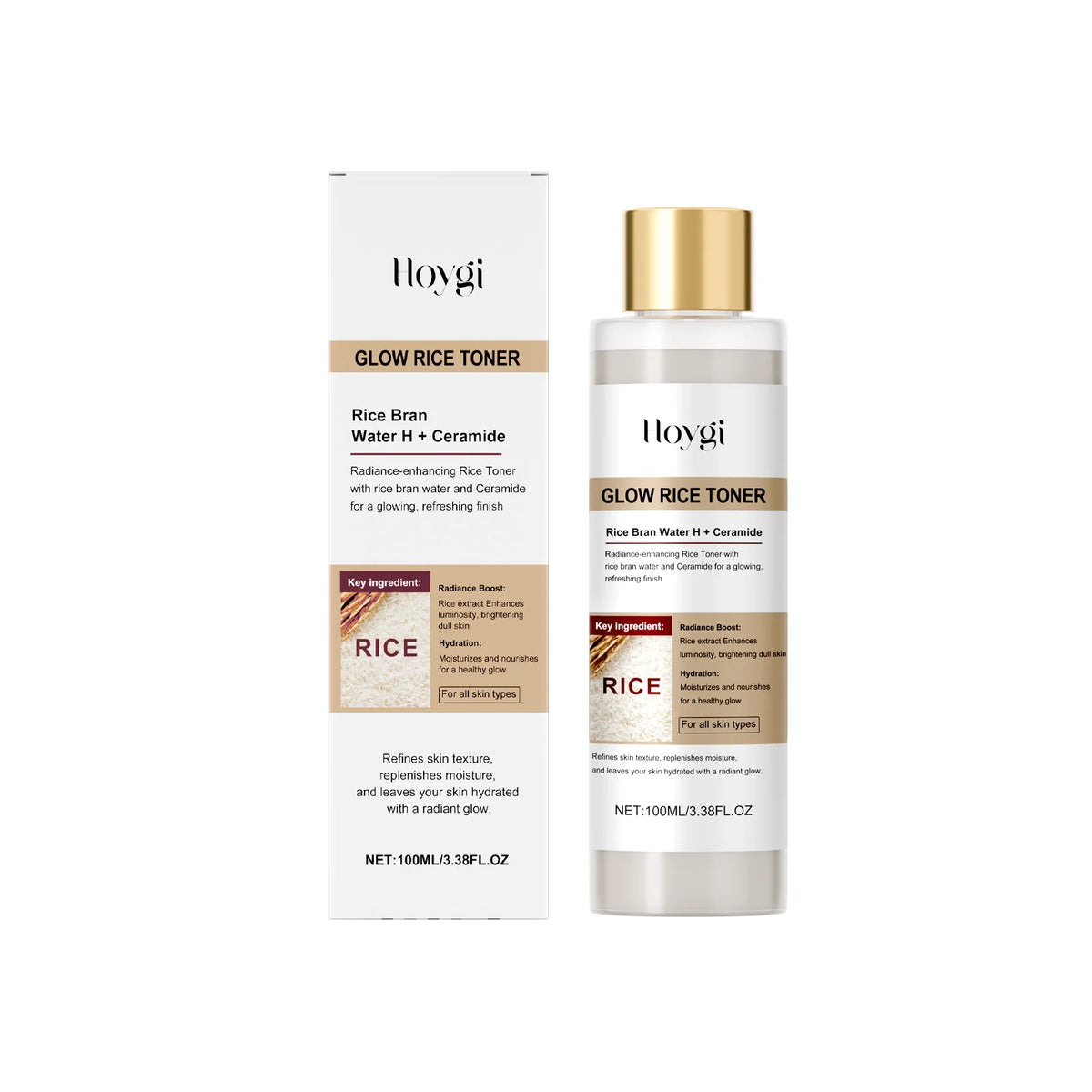 Glow Rice Toner Hydrating Balancing Facial Essence Water Oil Control Pore Refining Nourishing Brightening Toner Glowing Skin