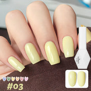 WS 10ML 2026 New Pale Yellow Gel Nail Polish Starter Pure Soak Off No Wipe Nail Gel Polish Suitable For All Seasons